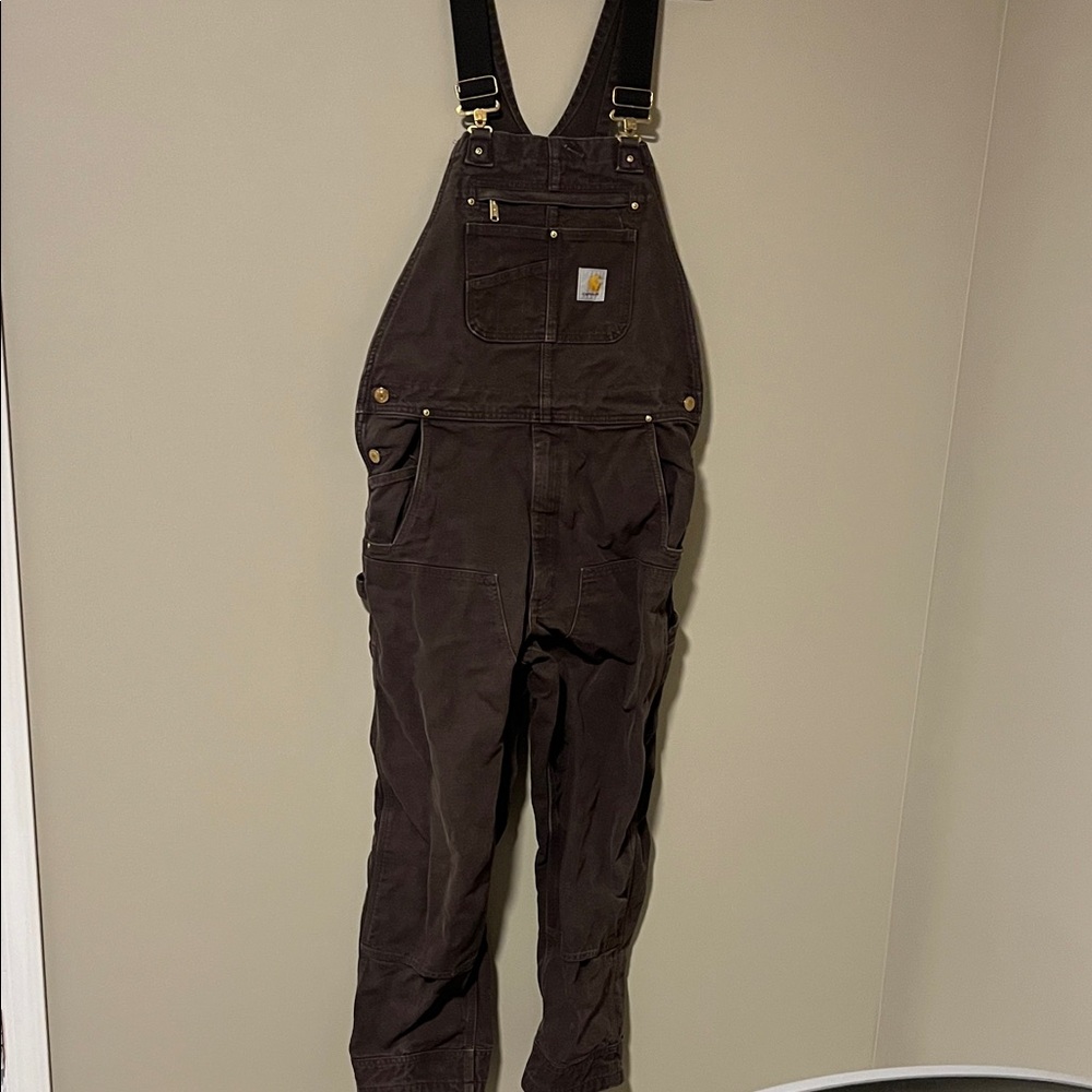 Carhartt Dark Brown Bib Overalls